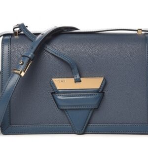 Loewe Navy Blue Crossbody Bag with Gold Accents Free Certificate Of Authenticity
